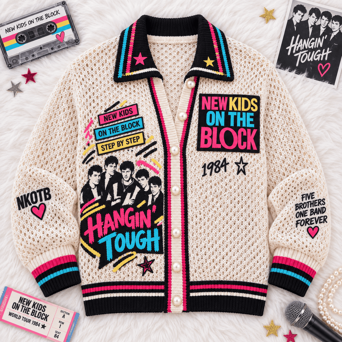 NKOTB Women’s Open-Knit Cardigan DNBN
